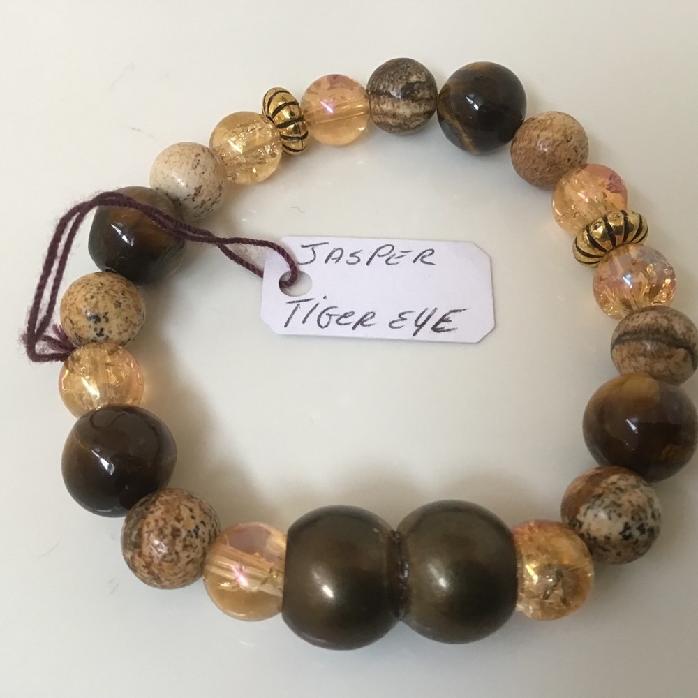 Tiger’s eye and Jasper stretch bracelet